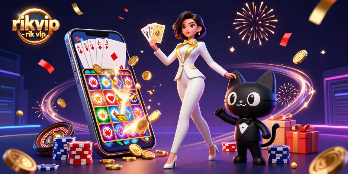 Win big at rikvip - rik vip with vibrant games and thrilling action in this captivating scene.