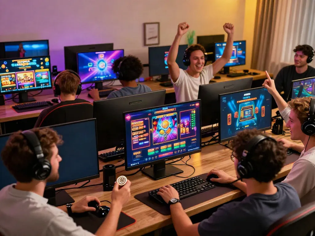 A80 online casino gaming scene with players enjoying diverse games and interactive experiences.