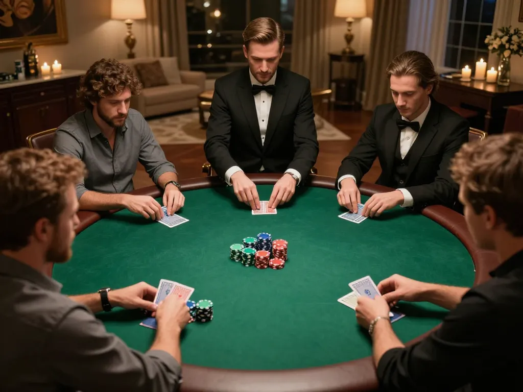 789win players engaged in a high-stakes poker game, showcasing strategic gameplay atmosphere.