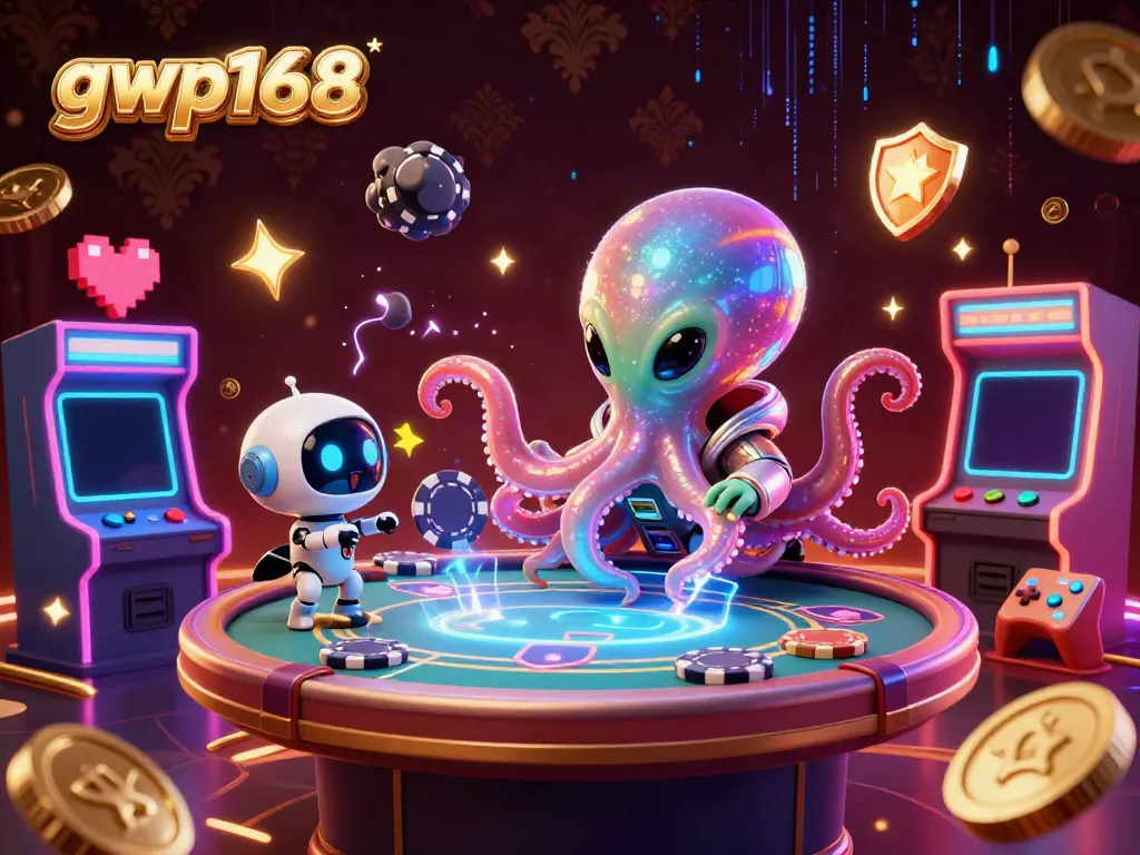 GWP168 menghadirkan keseruan permainan kasino online dengan alien dan robot dalam suasana luar angkasa.