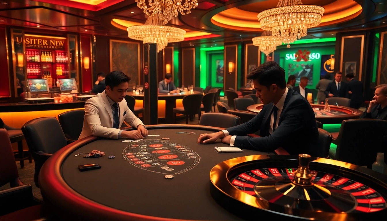 Experience the excitement of casino gaming at https://rr888.in.net/ with players engaged in a thrilling poker game.