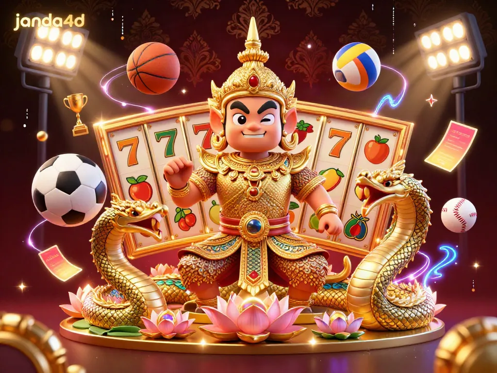 Gambarkan aksi seru judi slot janda4d dengan penjaga kuil dan elemen permainan.