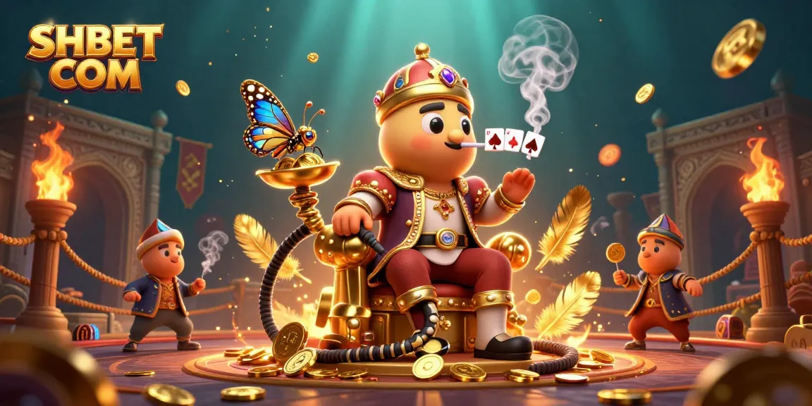 Win big with SHBET COM at this vibrant 3D casino illustration showcasing poker hand symbols.