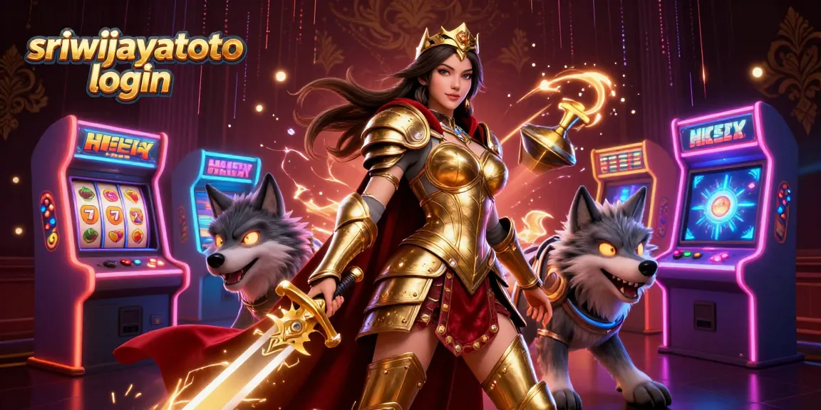 Experience the excitement of sriwijayatoto login with this 3D illustration featuring a warrior queen and gambling elements.