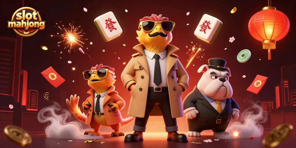 Experience slot mahjong thrills as three raptors attempt VIP entry, amidst vibrant casino elements.