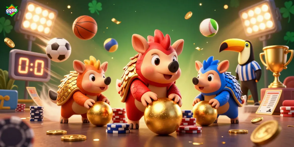 Experience the excitement of gg88 with rival pangolins competing in a vibrant gambling scene filled with games.