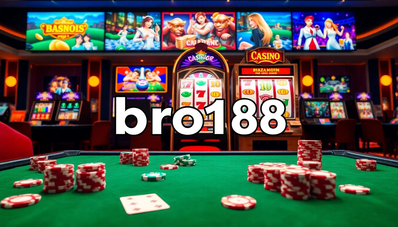 Players enjoying their time at bro138 slot machines in a luxurious casino atmosphere.