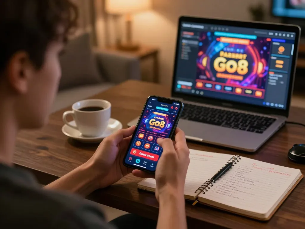 Engaging Go8 online gaming session showcasing strategies and bankroll management.