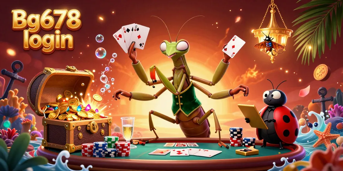 Experience the excitement with Bg678 login: vibrant casino action with cards and chips in 3D.