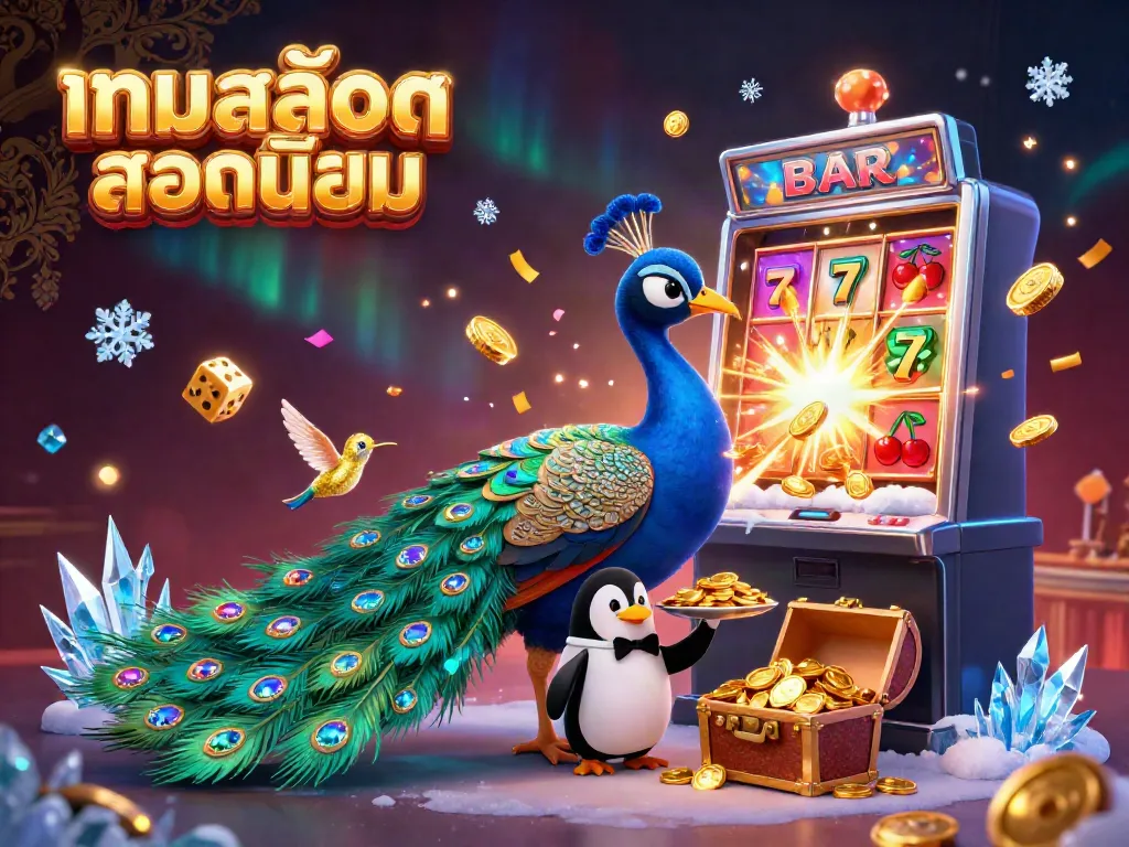 Experience the excitement with เกมสล็อตยอดนิยม featuring dazzling characters and jackpot elements in a 3D casino scene.