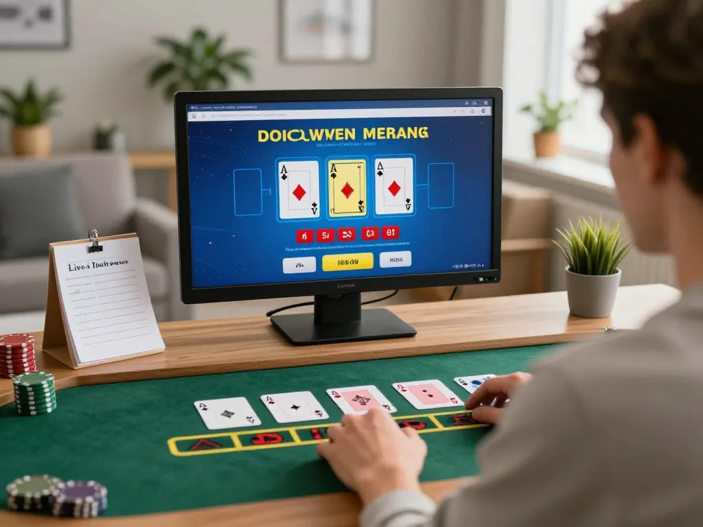 Player engaging in live-dealer blackjack on god55vn platform with strategic notes nearby.