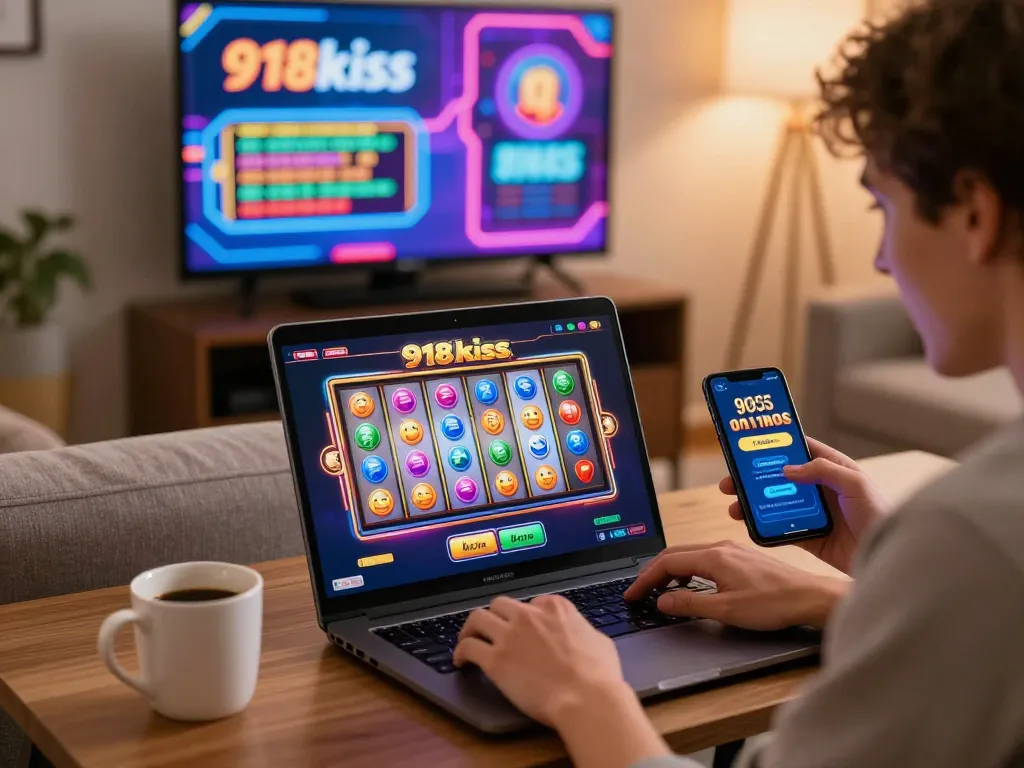 Experience free credit 918kiss with engaging online gaming setup featuring vibrant slots and excitement.