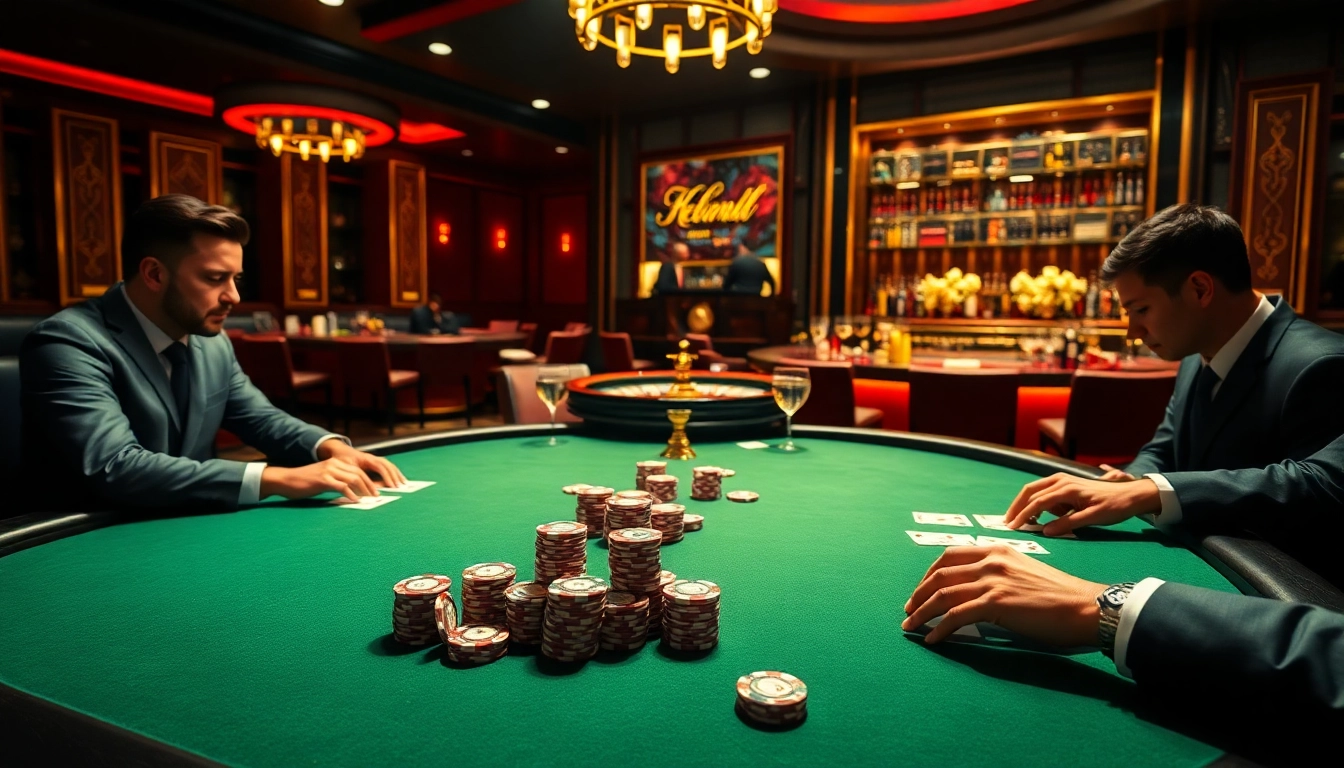 Experience the thrilling atmosphere at Hello88's luxury gaming table with vibrant poker chips.