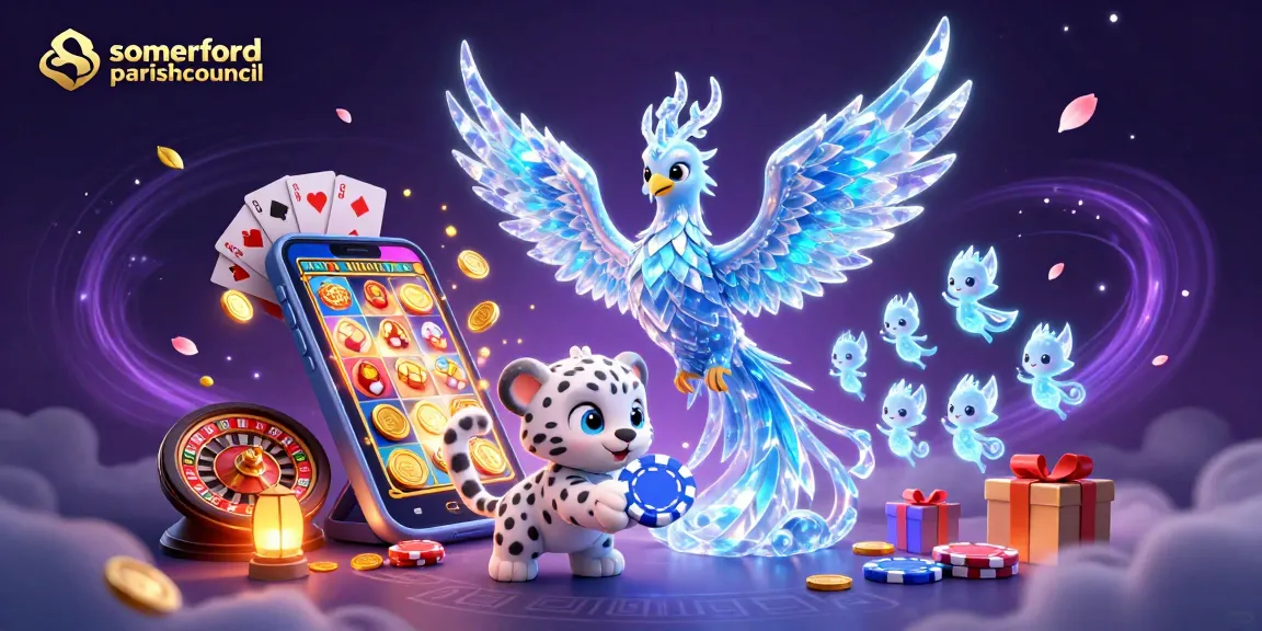 Engage with somerfordparishcouncil at vibrant casino illustration featuring playful characters and dynamic gaming elements.