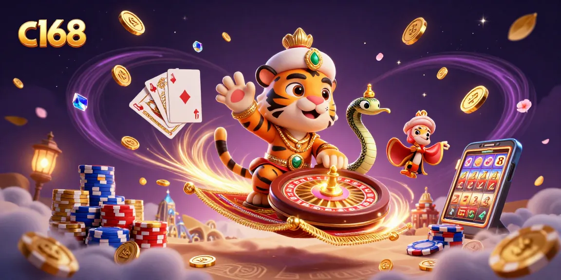 C168 showcases thrilling gambling with a tiger sultan and diamonds, offering a magical gaming adventure.