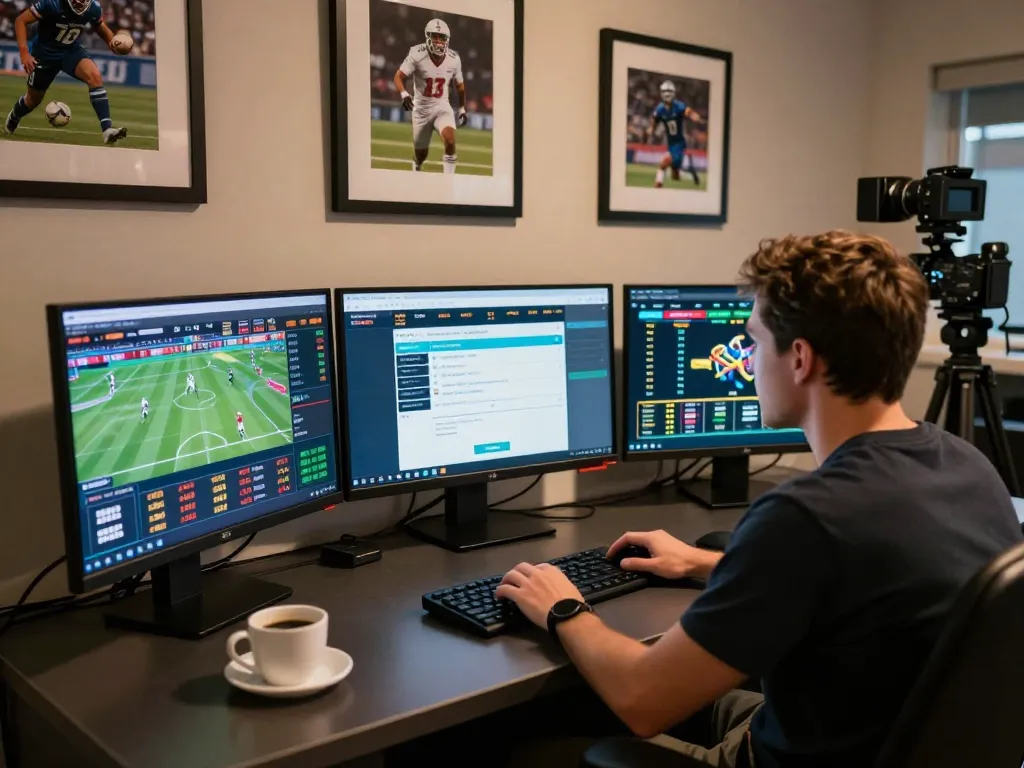 Engaging in sports betting on a smartphone while monitoring live events with gi8's dynamic interface.