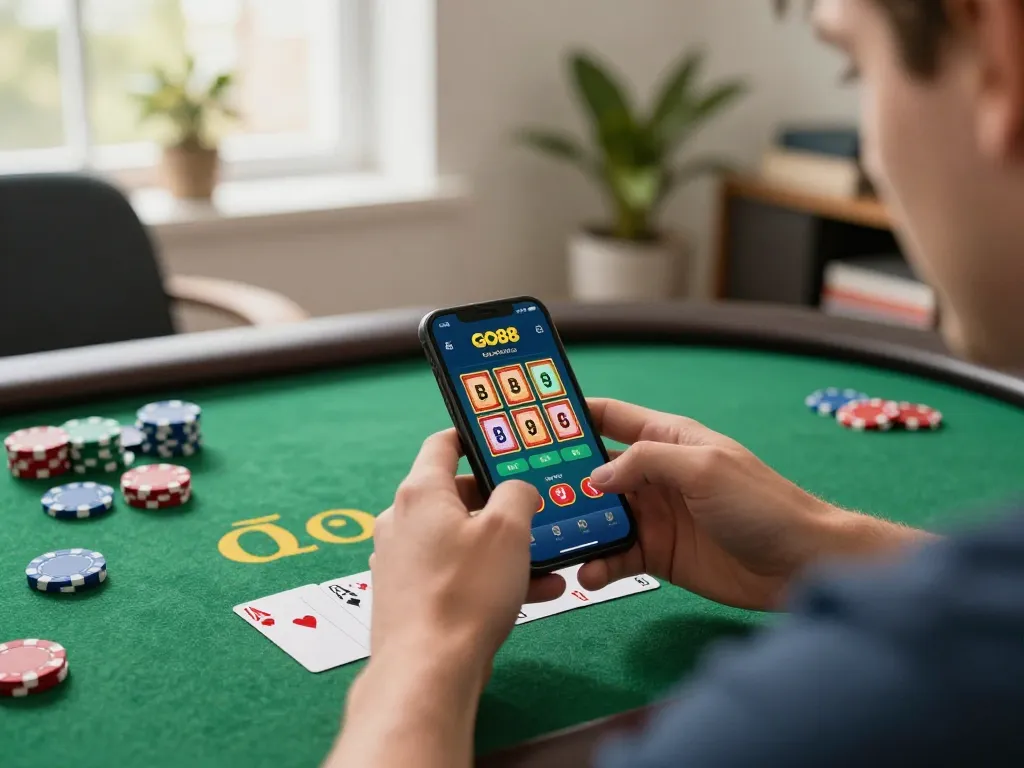 Experience the excitement of GO88 mobile gambling with an engaging app interface showcasing thrilling card games