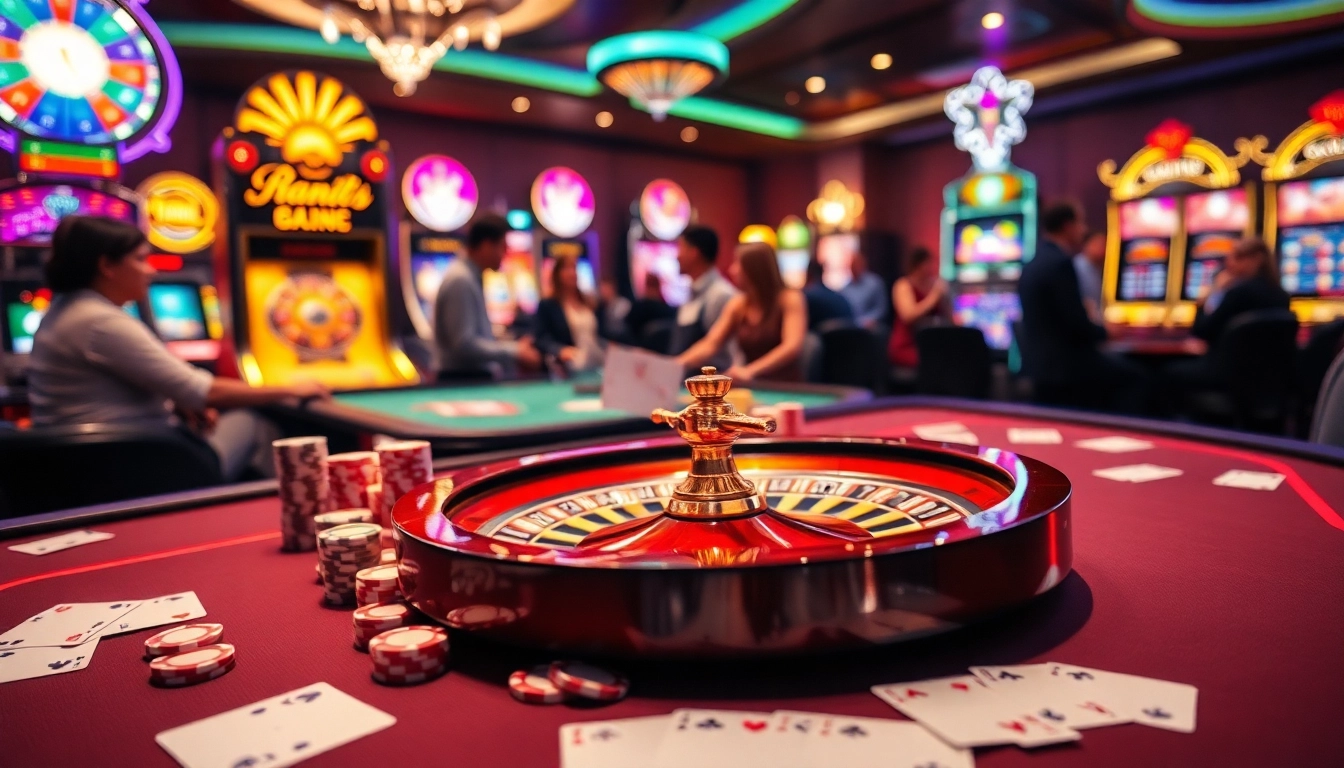 Players engaging in thrilling casino games at https://xx88.now/, showcasing vibrant poker chips and cards.