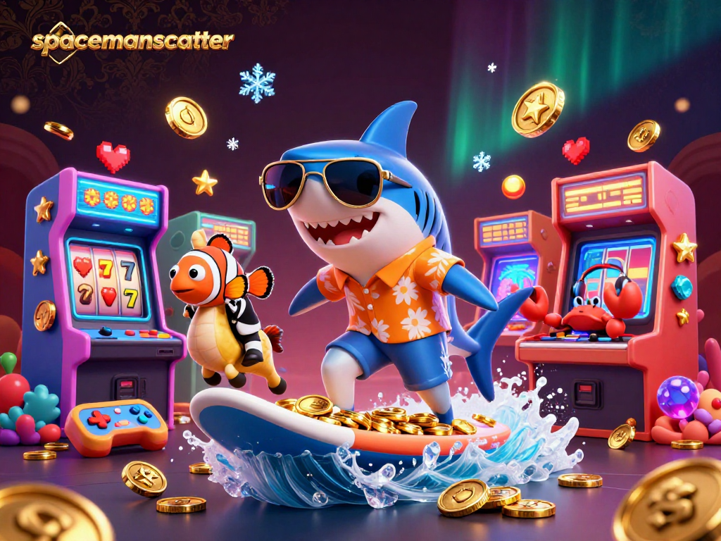 Experience the excitement of spacemanscatter with this vibrant underwater casino illustration.