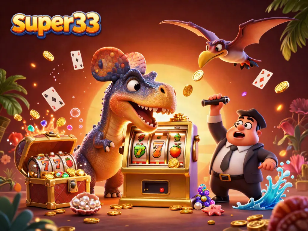 Catch the jackpot with super33 as pachycephalosaurus plays golden slots while ankylosaur manages chaos.
