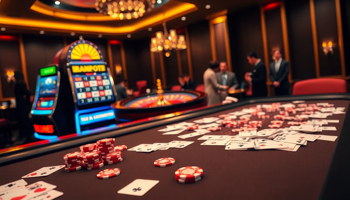 Players engaging in thrilling games at nhà cái m88's vibrant casino tables.