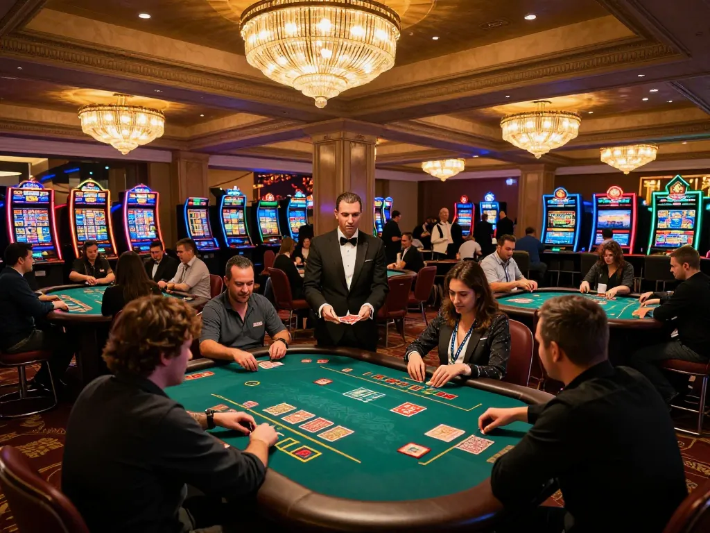 Players engaging at a vibrant nk88 casino table while enjoying strategic gameplay under warm lighting.