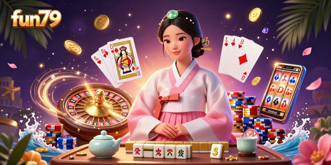 Experience the magic of fun79 with vibrant casino elements and an elegant Asian theme.