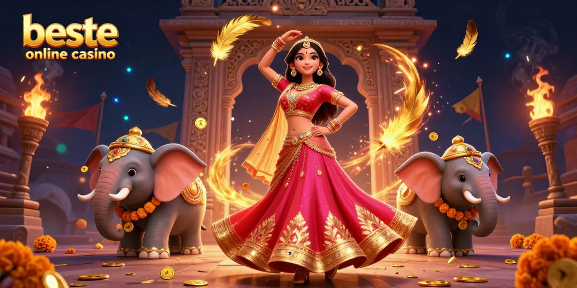 Bet at the beste online casino in this vibrant 3D scene featuring rich gambling elements and cultural motifs.