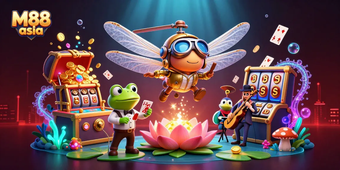 Experience thrilling gameplay at M88 asia with our vibrant casino scene featuring animated characters.