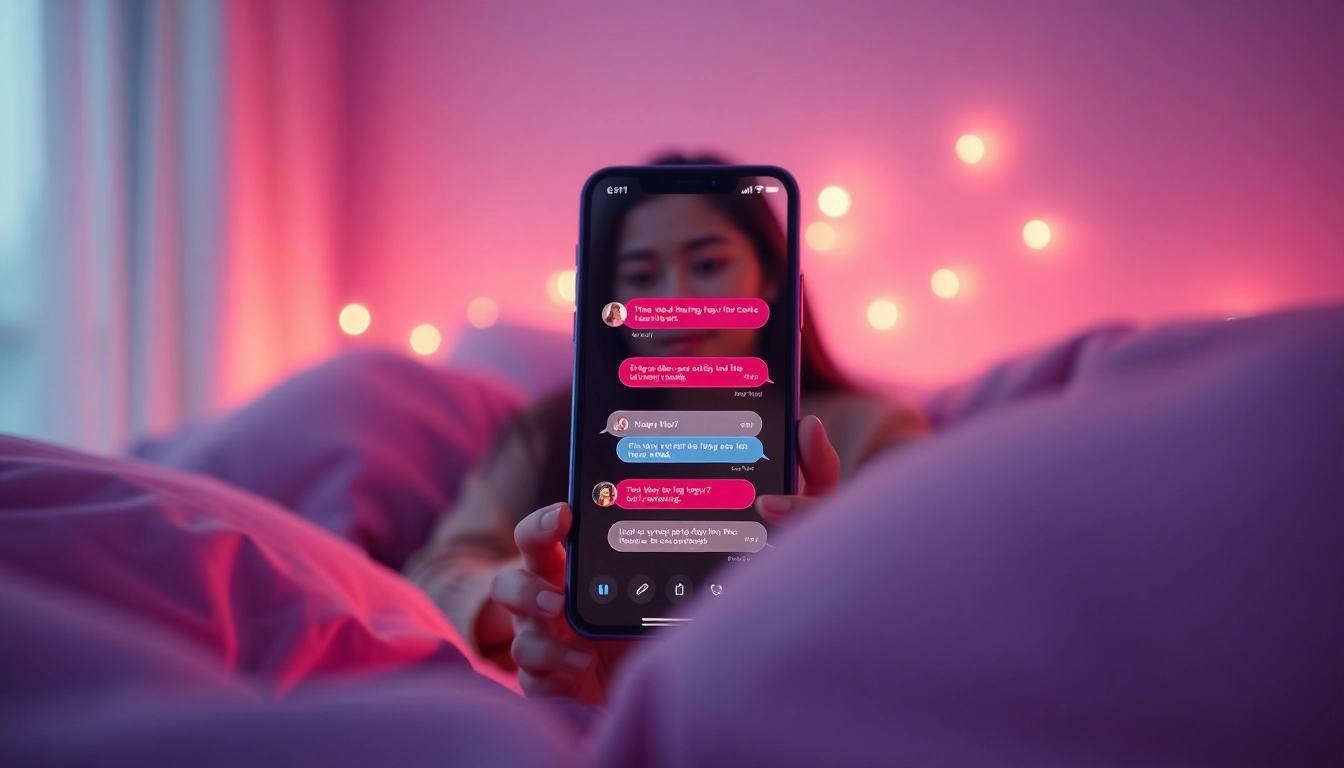 Engaging sex ai chat conversation displayed on a smartphone in a cozy, ambient setting.