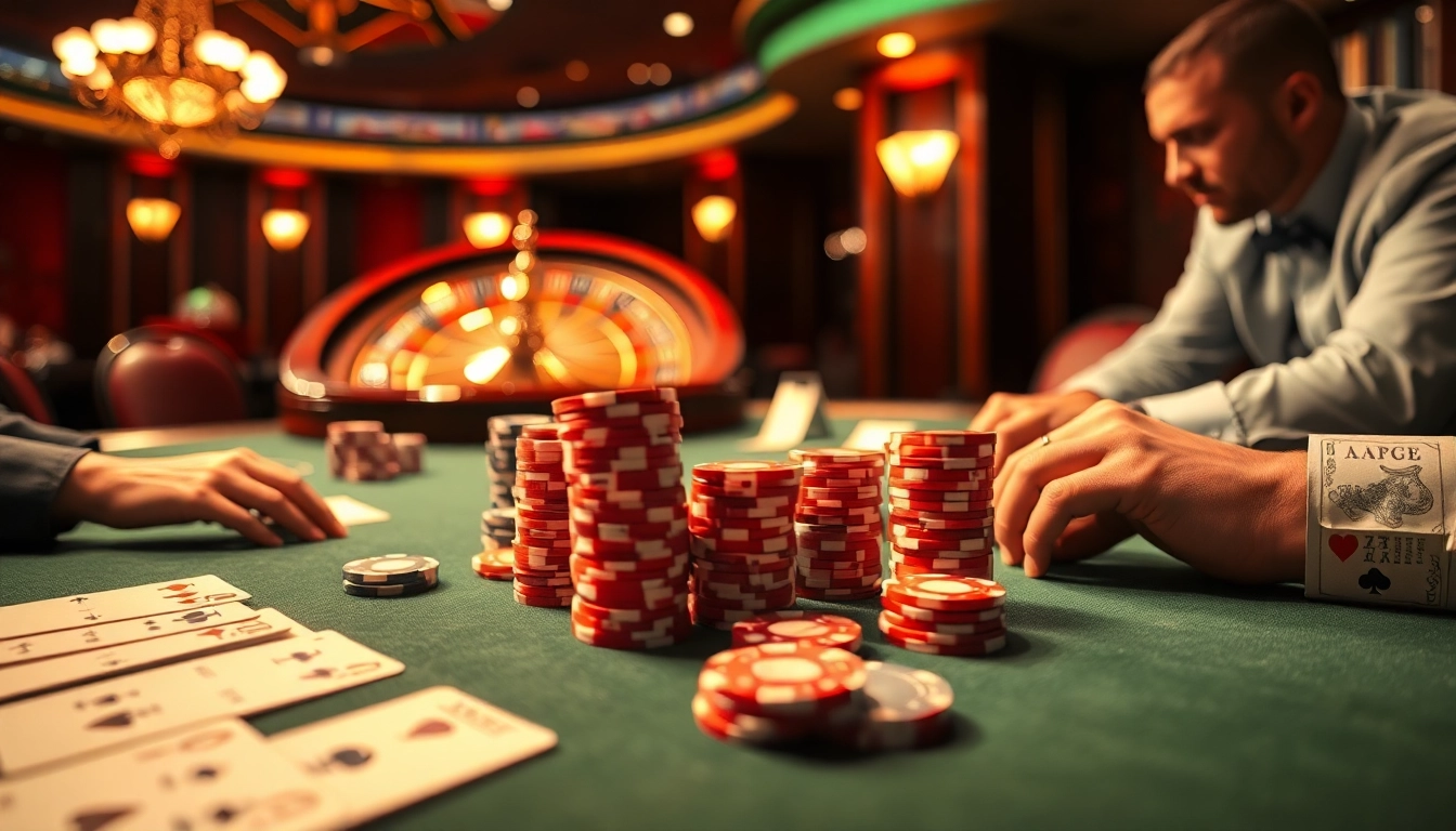 Engage with winning strategies at the casino through https://ecogreenbuilders.in/contact/, featuring poker chips and a roulette wheel.