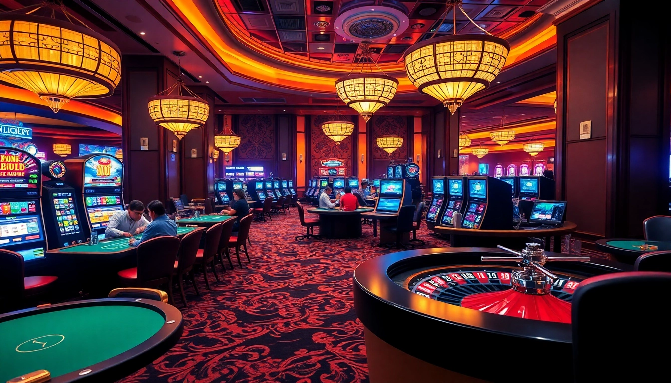 Players enjoying exciting games at bk8th casino with vibrant atmosphere and engaging action.