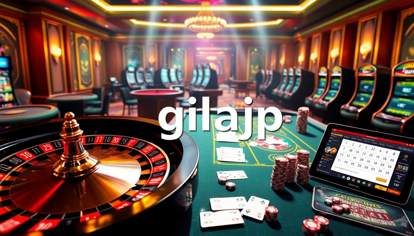 Experience the excitement of gilajp with a luxurious online casino filled with roulette wheels and poker tables.