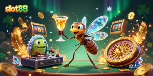 Slot88 hadir dengan ilustrasi kasino 3D yang memukau, menyajikan simbol slot yang kaya dan misterius.