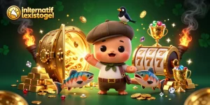 Engage with link alternatif alexistogel through a vibrant illustration of a fun casino scene featuring baby Nessie and treasures.